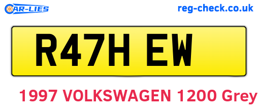 R47HEW are the vehicle registration plates.