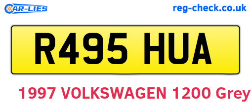 R495HUA are the vehicle registration plates.