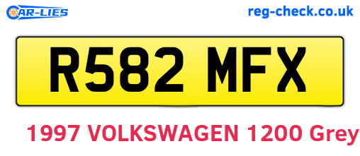 R582MFX are the vehicle registration plates.