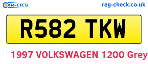 R582TKW are the vehicle registration plates.
