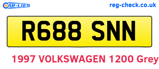 R688SNN are the vehicle registration plates.