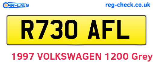 R730AFL are the vehicle registration plates.
