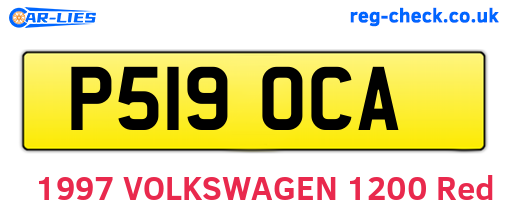 P519OCA are the vehicle registration plates.