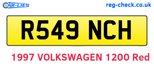 R549NCH are the vehicle registration plates.