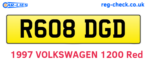 R608DGD are the vehicle registration plates.