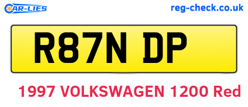 R87NDP are the vehicle registration plates.