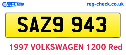 SAZ9943 are the vehicle registration plates.