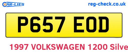 P657EOD are the vehicle registration plates.
