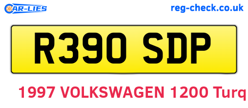 R390SDP are the vehicle registration plates.