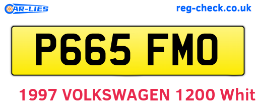 P665FMO are the vehicle registration plates.