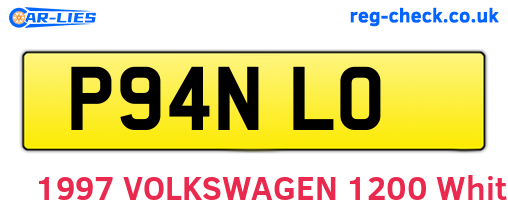 P94NLO are the vehicle registration plates.