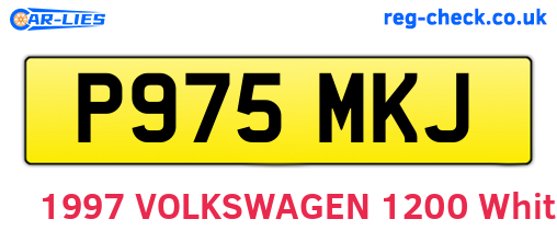 P975MKJ are the vehicle registration plates.