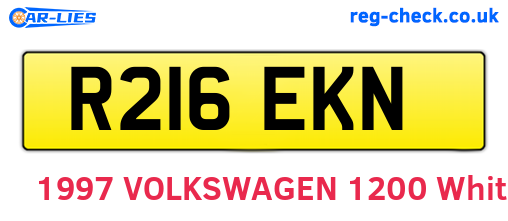 R216EKN are the vehicle registration plates.