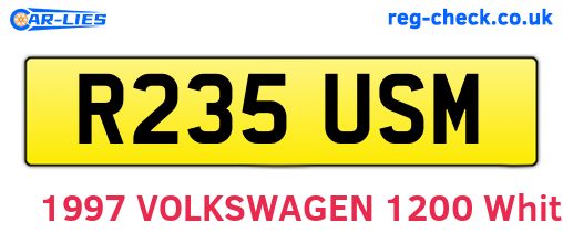 R235USM are the vehicle registration plates.