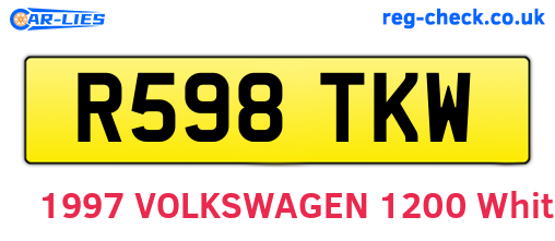 R598TKW are the vehicle registration plates.