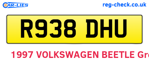 R938DHU are the vehicle registration plates.