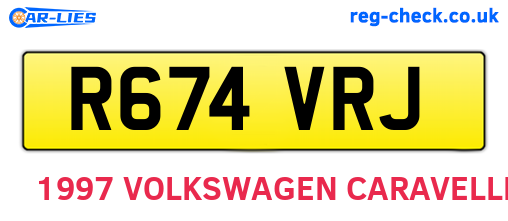 R674VRJ are the vehicle registration plates.
