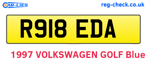 R918EDA are the vehicle registration plates.