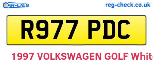 R977PDC are the vehicle registration plates.