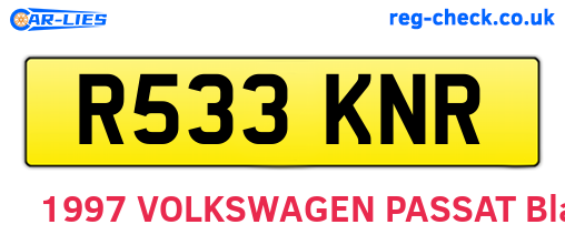 R533KNR are the vehicle registration plates.
