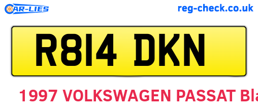 R814DKN are the vehicle registration plates.