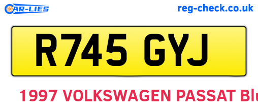 R745GYJ are the vehicle registration plates.