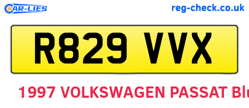 R829VVX are the vehicle registration plates.