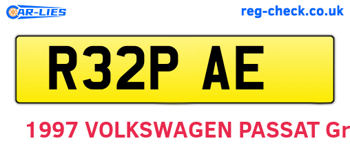 R32PAE are the vehicle registration plates.