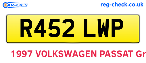 R452LWP are the vehicle registration plates.