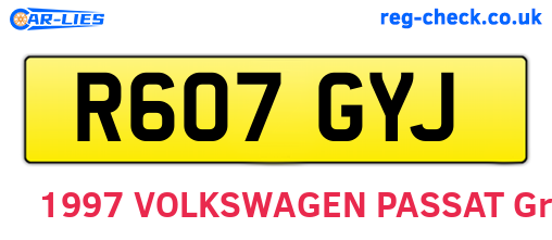 R607GYJ are the vehicle registration plates.
