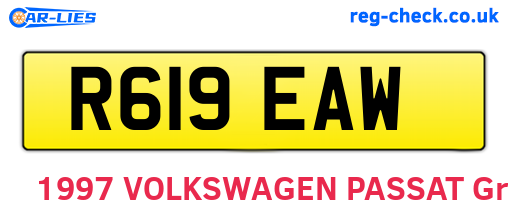 R619EAW are the vehicle registration plates.