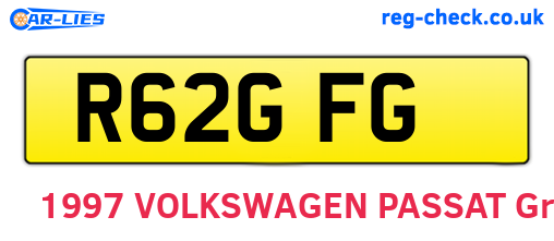 R62GFG are the vehicle registration plates.