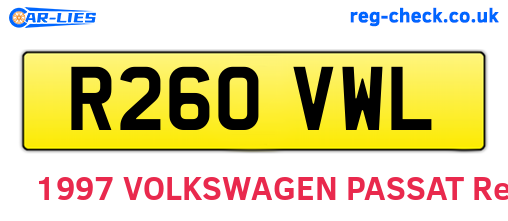 R260VWL are the vehicle registration plates.