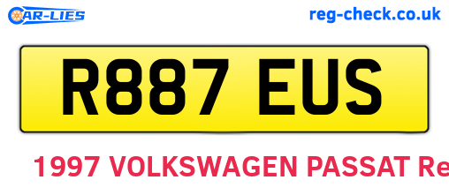 R887EUS are the vehicle registration plates.