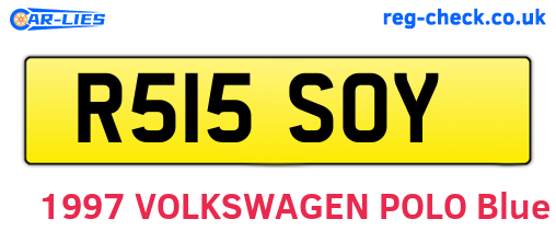 R515SOY are the vehicle registration plates.