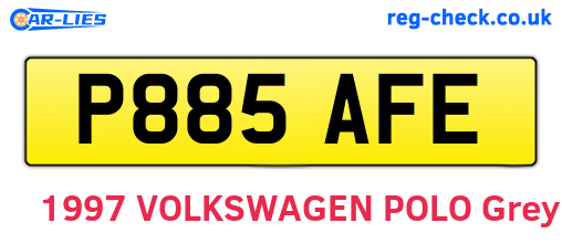 P885AFE are the vehicle registration plates.