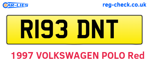 R193DNT are the vehicle registration plates.