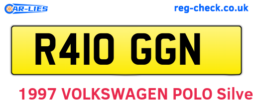 R410GGN are the vehicle registration plates.