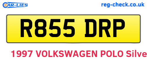 R855DRP are the vehicle registration plates.