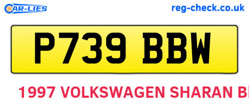 P739BBW are the vehicle registration plates.