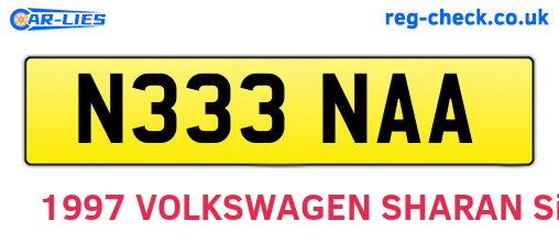 N333NAA are the vehicle registration plates.