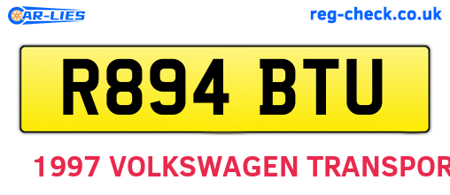 R894BTU are the vehicle registration plates.