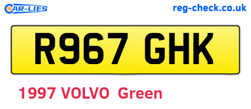 R967GHK are the vehicle registration plates.