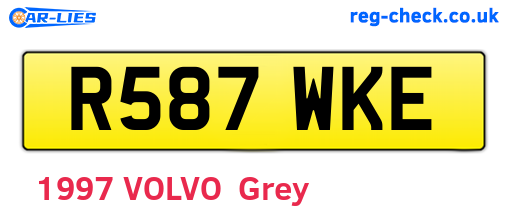 R587WKE are the vehicle registration plates.