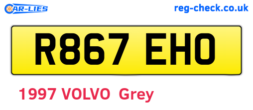 R867EHO are the vehicle registration plates.