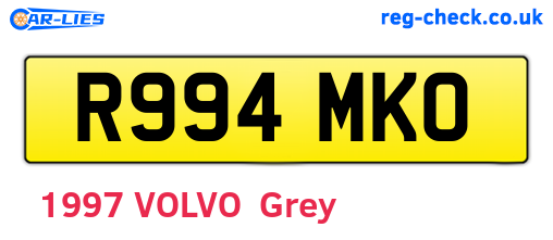 R994MKO are the vehicle registration plates.