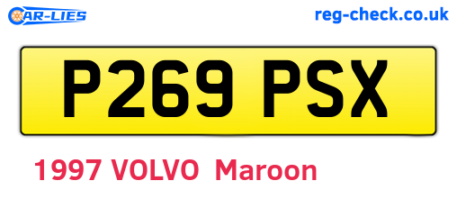 P269PSX are the vehicle registration plates.
