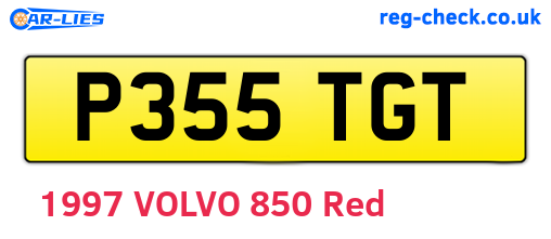 P355TGT are the vehicle registration plates.