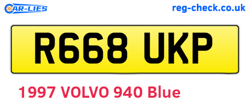 R668UKP are the vehicle registration plates.