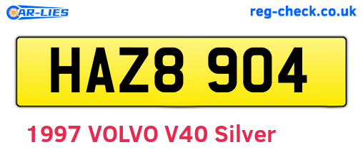 HAZ8904 are the vehicle registration plates.